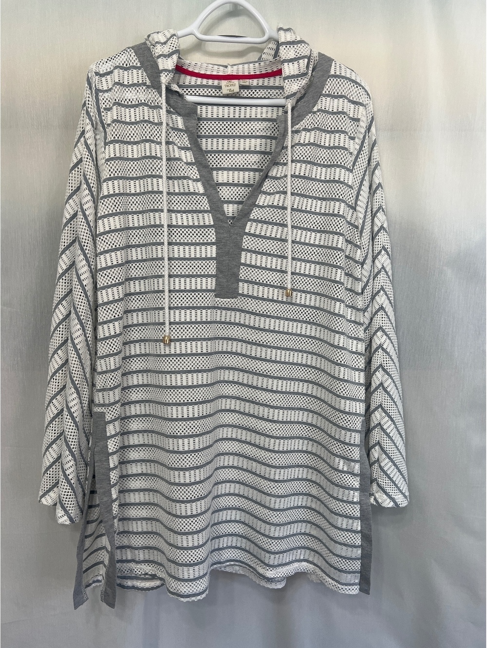 Saint Tropez West Hooded Long Sleeve Beach Cover Up Women's Large